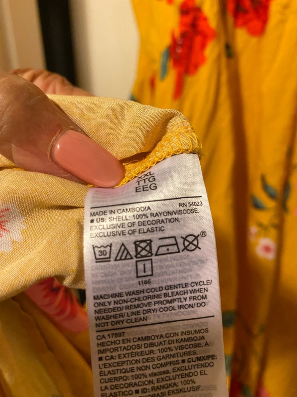 Old Navy Yellow Floral Spaghetti Strap Midi Dress - Picture 4 of 5